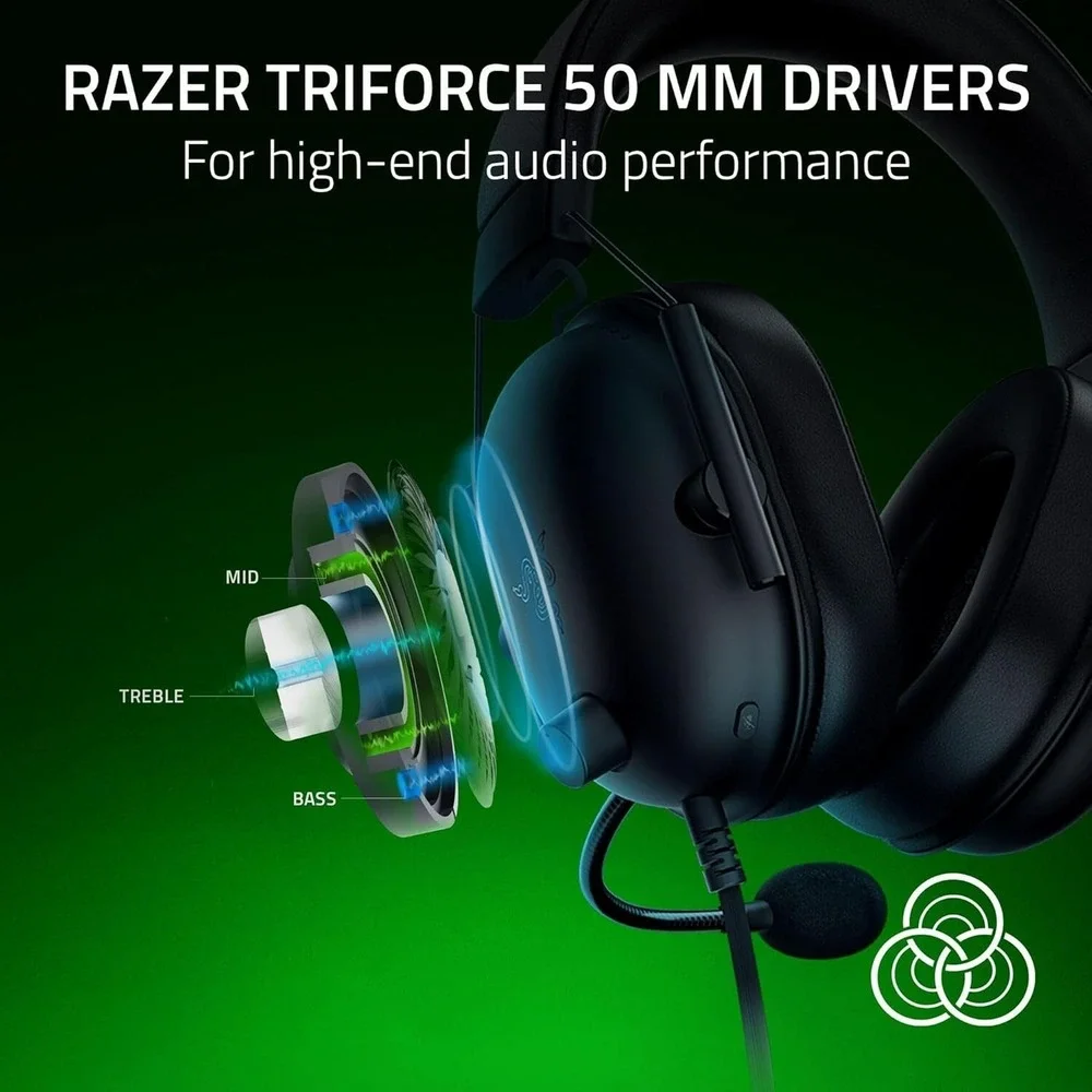 Razer BlackShark‎ V2 X Gaming Headset 7.1 Surround Sound 50mm Drivers 3.5mm Jack